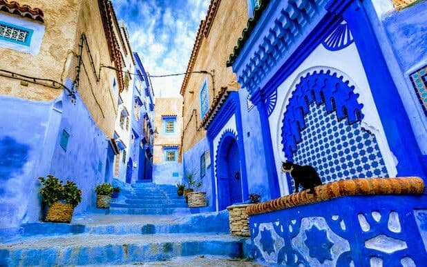 Blue alleyways of Chefchaouen in Morocco
